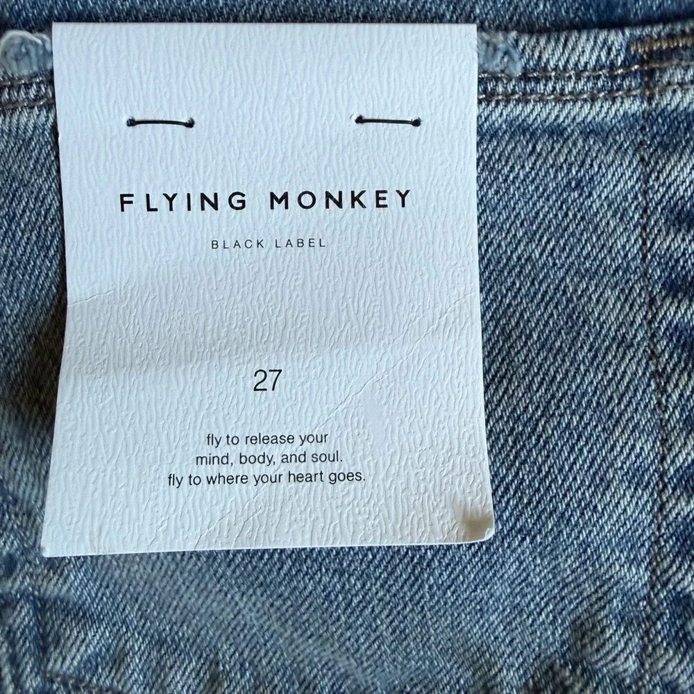 Flying Monkey Light Blue Distressed Straight Leg Womens Jeans size 27 - Picture 10 of 10